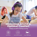 Kids Headphones, AILIHEN I35 On-Ear Headphones for School, Safe Volume 93dB, HD Mic Stereo Headphone for Kid Girls Children, Foldable Wired 3.5mm for Chromebook, Laptop, Computer, Tablet (Pink Purple) by TinyTreasures Baby Boutique