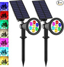 T-SUNUS Halloween Solar Landscape Spotlights Color Changing, Christmas Solar Spot Lights Outdoor Waterproof IP55 Adjustable for Yard Lighting Wall Lights Auto On/Off for Pathway Garden 2 Pack by GreenHaven Gardens
