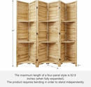 Room Divider with Shelves, 5.6 Ft Tall Folding Wood Screen with Double Hinges for Home Office Bedroom Hotel Decoration (6 Panels, Natural) by CozyNest Decor