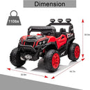 Electric UTV for Kids, 24V Riding Cars for Kids Ages 4-8, Battery Operated Car with Remote Control for Parent, Children Car with Bluetooth 3 Speeds LED Lights Storage Trunk, Red by TinyTreasures Baby Boutique