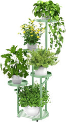 TOSKING 5 Tier Metal Plant Stand Indoor， Plant Shelf, Corner Shelf Flower Pot Stand for Outdoor Plant Stand for Living Room Balcony Garden Patio Bedroom (Green, 42inches) by GreenHaven Gardens