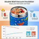 17oz Soup Thermo for Hot Food Kids,Insulated Food Jar with Spoon,Thermo Hot Food Lunch Container,Wide Mouth Leakproof Stainless Steel Lunch Box for School-Dinosaur by TinyTreasures Baby Boutique