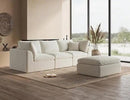 110" Cloud Sectional Couches for Living Room, Convertible L-Shape Couch with Ottoman, 3 Seater Modular Sectional Sofa, Warm White by CozyNest Decor