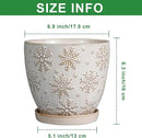 6 Inch Plant Pot with Drainage Hole and Saucer Ceramic Planter for Indoor Plant Flower Pot for Orchid Succulents Plants White by GreenHaven Gardens