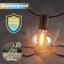 Bomcosy Outdoor String Lights,50 FT LED String Lights for Outside with Shatterproof Dimmable 25+1 Bulbs,Waterproof Connectable Outdoor Lights for Deck,Garden,Backyard,Balcony,Porch,Patio by CozyNest Decor