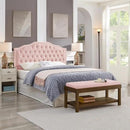 24KF Upholstered Button Tufted Queen Headboard with Nailhead Trim, Elegant Boucle Fabric Full headboard, 6031-Q-Boucle-Pink by CozyNest Decor