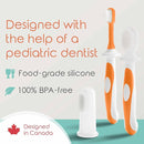 Cherish Baby Care Baby Toothbrush & Toddler Toothbrush Set (0-2 Years) - BPA-Free & Safety-Tested, 2023 Award Winner, Food-Grade Silicone (Orange) by TinyTreasures Baby Boutique