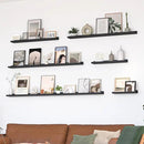 Heimlove Picture Ledge Shelf, Floating Shelves Set of 2, 72 Inches Long Large Picture Shelf for Wall with Ledge, Kids Bookshelf Wall Mounted for Living Room Bedroom Decor Books Photo Frames, Black by CozyNest Decor