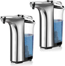 Automatic Soap Dispenser, Touchless Dish Soap Dispenser 17oz/500ml with Upgraded Infrared Sensor, 5 Adjustable Soap Dispensing Levels, Liquid Hand Dispenser for Bathroom (Silver Set) by CozyNest Decor