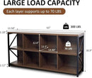 8 Cube Storage Organizer Bookshelf, Industrial Horizontal Bookcase, Accent Cubby Shelf, Media Console Table for Living Room, Home Office, 63 Inches, Brown Walnut by CozyNest Decor