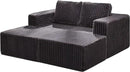 Hobestluk Modular Sectional Sofa Memory Foam Couch Sofa Bed Loveseat with Chaises Cloud Couch with Removable Cover Large Sectional Couches for Living Room (Strip Grey, Sofa Bed) by CozyNest Decor