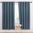 NICETOWN Insulated Curtains Room Darkening Draperies - Triple Weave Microfiber Home Thermal Insulated Solid Ring Top Blackout Curtains/Panels for Bedroom(Smoky Blue, Set of 2, 66 x 72 Inch) by TinyTreasures Baby Boutique