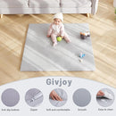 Baby Play Mat 48"x48" – Thick, Non-Slip Foam Mat for Babies and Toddlers. Foldable, Scrubbable, Odorless, and Soft, Ideal for Playpens, Crawling, and Indoor Playtime-Grey by TinyTreasures Baby Boutique