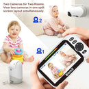 Upgrade Baby Monitor with 30-Hour Battery, 5" Large Split-Screen Video Baby Monitor with 2 Cameras and Audio, Remote Pan/Tilt/Zoom, Two-Way Talk, Room Temperature, Auto Night Vision by TinyTreasures Baby Boutique