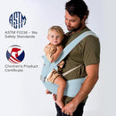 Baby Carrier, 3-in-1 Baby Carrier Newborn to Toddler with Hip Seat (Ergonomic M Position) for 0-36 Month/7-45lbs, Adjustable Size for Enhanced Lumbar Support,Perfect for On-The-go,Light Cyan by TinyTreasures Baby Boutique
