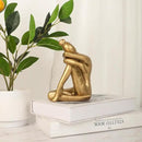 Unique Cast Iron Girl Thinker Bookends, Heavy-Duty Decorative Book Stoppers for Shelves, Creative Home and Office Desk Ornaments, 1 Pair/2 Pieces, 5.9" by CozyNest Decor