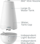 Pure Enrichment PureSpa XL 3-in-1 Cool Mist Humidifier, Essential Oil Diffuser & Mood Light - 2L Tank Provides Powerful Mist Coverage up to 350 sq ft in Bedroom, Office & Large Rooms by TinyTreasures Baby Boutique