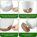 Plant Pots 10/9/8 Inch Self Watering Pots, Set of 3 Plastic Planters with Drainage Holes and Saucers,Plastic Flower Pots,Nursery Planting Pot for Indoor Out Door Plants（White） by GreenHaven Gardens