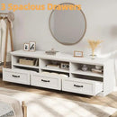 IDEALHOUSE 70in TV Stand for TVs up to 80", Mid Century Modern Entertainment Center with Storage Drawer and Open Shelves, TV Console Media Cabinet for Living Room, Bedroom, Antique White by CozyNest Decor