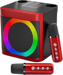 Karaoke Machine for Kids Adults - Portable Bluetooth Speaker with 2 Wireless Microphones, Singing Machine for Party, Birthday Gifts for Girls Boys Ages 4, 5, 6, 7, 8,9,10,11, 12+ Years Old by TinyTreasures Baby Boutique
