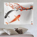 Houselerax Japanese Koi Fish Tapestry, Cherry Blossoms Asian Oriental Flower Branch Koi Fish Carp Tapestries Wall Hanging for Bedroom Living Room Office Decor 80"x60" by CozyNest Decor