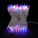 MULTI-SPARKING Red White and Blue LED Christmas Lights - 100 Count 4th of July Patriotic String Lights for Tree, Party, Independence Day Decorations, 33 Feet White Wire, UL Certified, Connectable by GreenHaven Gardens