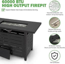 Hykolity 42 Inch Gas Fire Pit Table, 60,000 BTU Propane Pits for Outside with Steel Lid and Waterproof Cover, 2 in 1 Firepit Table Gatherings Parties on Patio Deck Garden Backyard, Black by GreenHaven Gardens