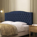 Linen Upholstered Headboard King/Cal King Size Latest Model Wall Mount, Bed Frame Mount, Featuring High-Density Sponge Padding, Luxury Texture Easy Assembly Comfort and Style-Navy Blue by CozyNest Decor