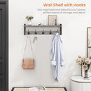 Homode Wall Hooks With Shelf, 24 Inch Coat Rack Wall Mount for Entryway, Clothes, Backpack, Key, Purse - Floating Shelf Hanging in Bathroom, Bedroom, Hallway, Rustic Grey by CozyNest Decor
