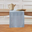 Solino Home Linen Table Runner 120 Inches Long - 100% Pure Linen Dusty Blue Table Runner 14 x 120 Inch for Fall, Autumn, Thanksgiving - Classic Hemstitch by CozyNest Decor