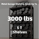 5-Tier 35" W x 15.8" D x 72" H Garage Shelving 3000LBS Storage Shelves Heavy Duty Metal Shelf Unit Adjustable Basement Industrial Storage Racks by GreenHaven Gardens