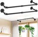 Plant Hanger Indoor, 34.2in Strong Load-Bearing Hanging Plant Holder, Window Plant Rod Black Metal Bar for Wall Ceiling Decor Shelves, 2 Pcs(Pot Chain & Plant Not Included) by GreenHaven Gardens