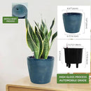 Dexceder 9x8 Inches Self Watering Planter Indoor Outdoor, Inner Pot Design, Thickened Table Flower Plant Pot with Water Level Indicator (Grayish Green Gradient) by GreenHaven Gardens
