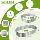 60X32X12 Inches Oval Galvanized Metal Garden Raised Bed/Plant Box for Planting,32 Inches Diameter Iron Fire Pit Ring,Small Animal Fence-3 in 1 Modular Design in Silver (5X2.7X1 FT, Oval) by GreenHaven Gardens