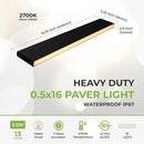 LUMENGY Paver Light Slim 0.5x16 Inch Glare-Free 2700K Warm White, Steel Brick Lighting for Pavers, Walls, Driveway & Pathway Borders, Waterproof IP67, 12V AC/DC Drive-Over Rated by CozyNest Decor