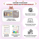 LoopMap Crochet Kit for Beginners - DIY Amigurumi Bear with Removable Dress & Accessories, Step-by-Step Video Tutorials, Extra Yarn, Crochet Tools, Handmade Gift for Kids & Adults(Bear-Pink) by TinyTreasures Baby Boutique