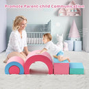 Lischwert Foam Climbing Blocks, Soft Climbing Toys for Toddlers, 5 Pieces Crawl and Climb Foam Playset with Foldable Block and Tunnel, Indoor Climber Activity Play Set for Kids Age 1+(Pink Blue) by TinyTreasures Baby Boutique