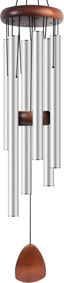 Large Aluminium Wind Chimes 37 Inches to Create a Zen Atmosphere Suitable for Outdoor, Garden, Patio Decoration. Classic Wind Chimes with Wind Catcher Suitable as A Gift for Unisex(Silver) by CozyNest Decor