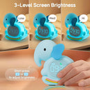 Alarm Clock for Kids with Night Light, Sleep Training Clock Time to Wake Clock, Rechargeable Silicone Light for Bedroom, Perfect Sleep Companion for Boys Girls，Blue Elephant by TinyTreasures Baby Boutique