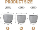Plant Pots 12/10/9 inch Set of 3, Flower Pots with Multi Mesh Drainage Holes, Large Planters for Indoor Outdoor Garden Plants and Flowers. (Gray) by GreenHaven Gardens