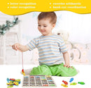 Magnetic Wooden Fishing Game Toy for Toddlers, Alphabet Fish Catching Counting Games Puzzle with Numbers and Letters, Preschool Learning ABC Math Educational Toys 3 4 5 Years Old Girl Boy Kids by TinyTreasures Baby Boutique