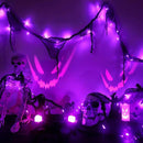 Halloween Horror Atmosphere Lights, Orange&Purple LED String Lights with 9.9FT Creepy Black Gauze, Battery Powered with Timer & 8 Flashing Modes (Purple) by CozyNest Decor