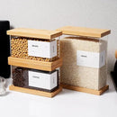 Bamboo Food Dispenser | Kitchen Organizers and Storage | Airtight Pantry Organizers and Storage Container | Cereal, Rice, Flour, Snack Storage (2, Large) by CozyNest Decor
