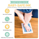 Clean Touch Ink Pad for Baby Handprints and Footprints – Inkless Infant Hand & Foot Stamp – Safe for Babies, Doesn’t Touch Skin – Perfect Family Memory or Gift – Blue Print Kit by Tiny Gifts by TinyTreasures Baby Boutique