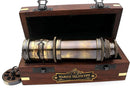 14 Inch Vintage Nautical Brass Telescope with Wood Box – Handheld Spyglass for Marine, Pirate, and Captain Use by TinyTreasures Baby Boutique