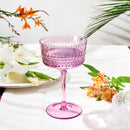 Art Deco Colored Crystal Coupe Glass Set Of 6 Large 9 6OZ Stemmed Glassware by The Wine Savant