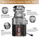 Trifecte Garbage Disposals with Power Cord, Coutinuous Feed Food Waste Disposal with Sound Reduction (EM 200) by CozyNest Decor