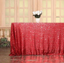 SquarePie Sequin Tablecloth 50 x 72 Inch Red Sparkly Table Linen for Wedding Party by CozyNest Decor