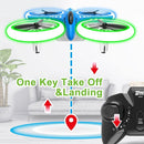 Dwi Dowellin 4.9 Inch Mini Drone for Kids LED Night Lights One Key Take Off Landing Flips RC Remote Control Small Flying Toys Drones for Beginners Boys and Girls Adults Nano Quadcopter, Blue by TinyTreasures Baby Boutique