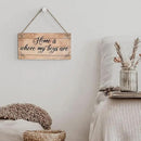 SENJIAN Rustic Family Quote Wood Decor Sign, Home is Where My Boys are Printed Wood Sign Wall Art, Hanging Door Sign, Decorative Wood Sign Home Decor 6" x 12" by CozyNest Decor